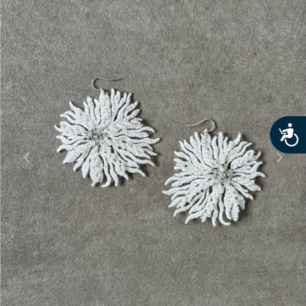 Grace Loves Lace White Floral Earrings